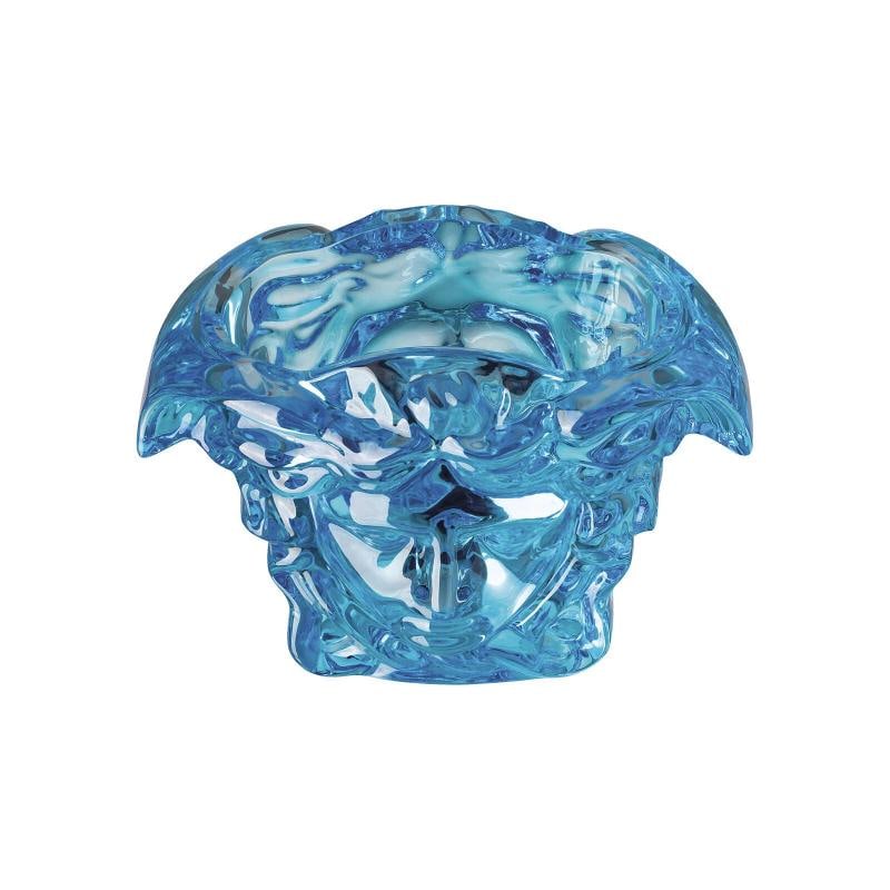 Versace Rosenthal Medusa Grande Vase H. 19 cm (7.48") Blue, in Crystal - 3