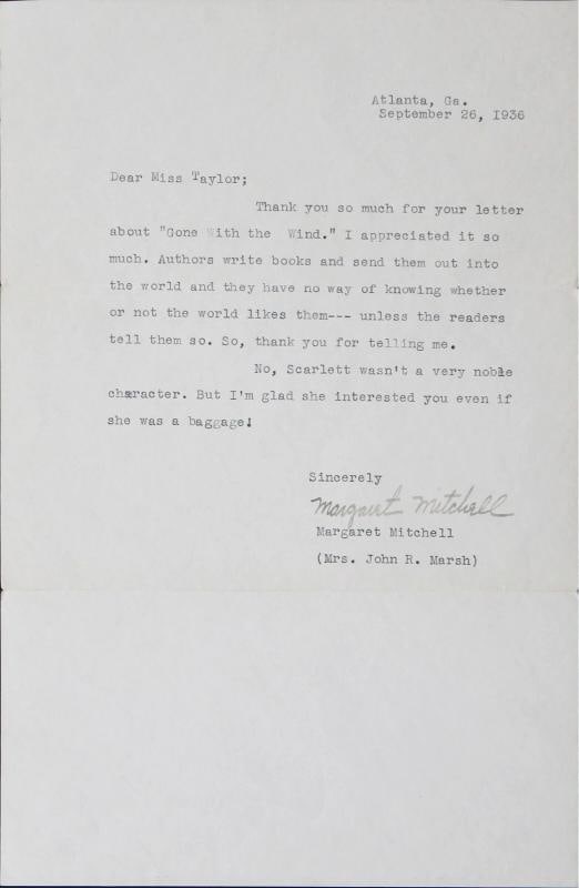 Margaret Mitchell Gone with the Wind Authentic Signed 1936 Letter BAS (1 of 4)