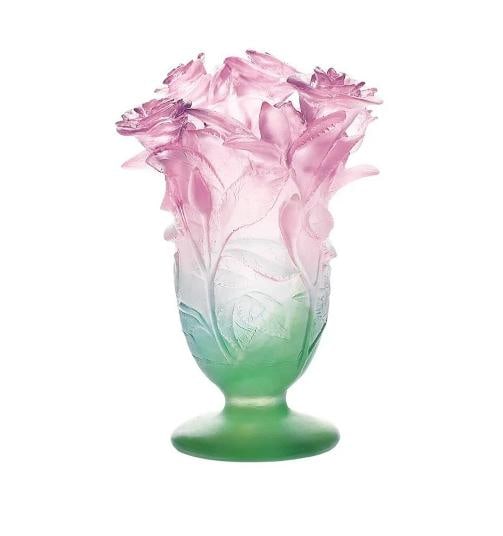 NEW DAUM CRYSTAL ROSES VASE GREEN & PINK SMALL #03507 BRAND NIB FRENCH RARE: Condition: New: A brand-new, unused, unopened, undamaged item in its original packaging (where packaging is applicable). Packaging should be the same as what is found in a retail store, unless the ite