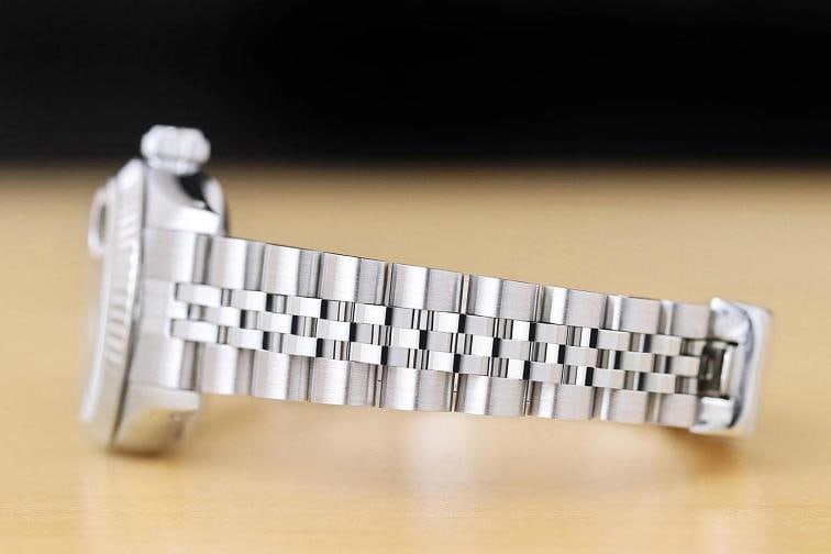 ROLEX LADIES DATEJUST 69174 PINK DIAMOND DIAL 18K WHITE GOLD STEEL JUBILEE WATCH - 5