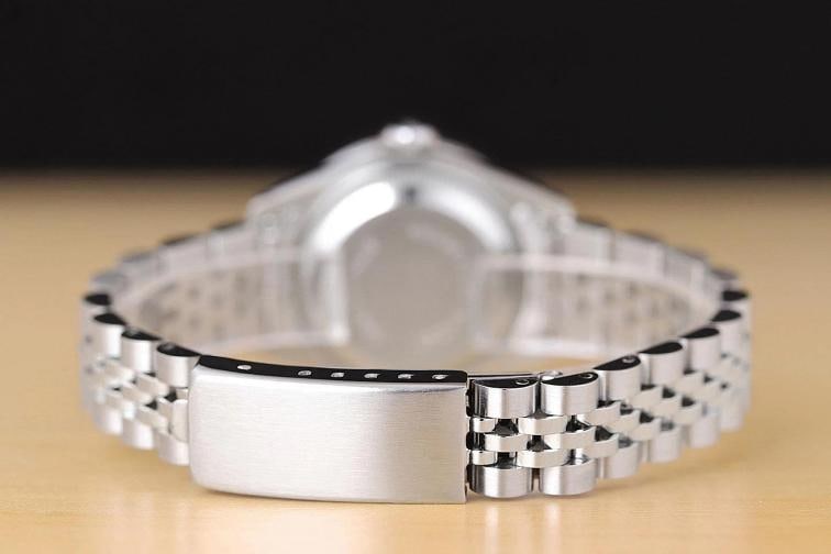 ROLEX LADIES DATEJUST 69174 PINK DIAMOND DIAL 18K WHITE GOLD STEEL JUBILEE WATCH - 6