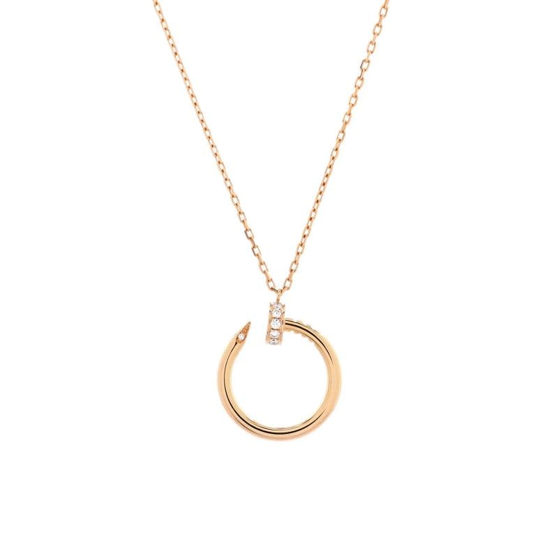 Cartier Juste un Clou Pendant Necklace 18K Rose Gold with Diamonds: Condition: Pre-owned - Good,Brand: Cartier,Main Stone: Diamond,Metal: 18K Rose Gold,Metal Purity: 18K,Style: Pendant,Type: Necklace,Color: Rose Gold,Material: 18K Rose Gold, Diamond