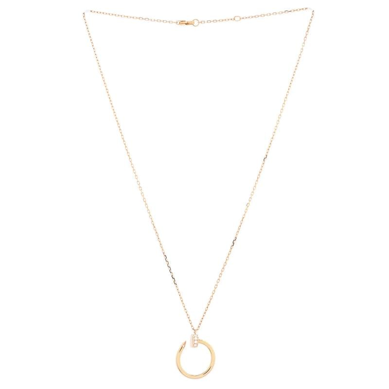 Cartier Juste un Clou Pendant Necklace 18K Rose Gold with Diamonds - 2