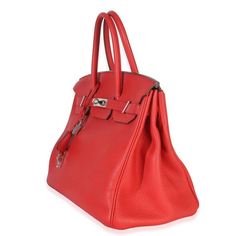 HermÃƒÂ¨s Rouge Casaque Togo Birkin 35 PHW - 3