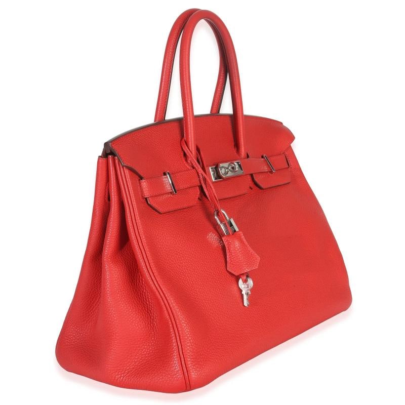 HermÃƒÂ¨s Rouge Casaque Togo Birkin 35 PHW - 4