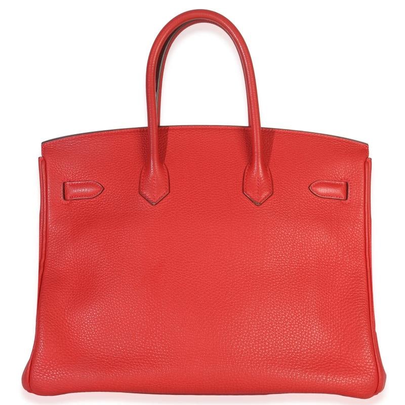 HermÃƒÂ¨s Rouge Casaque Togo Birkin 35 PHW - 5