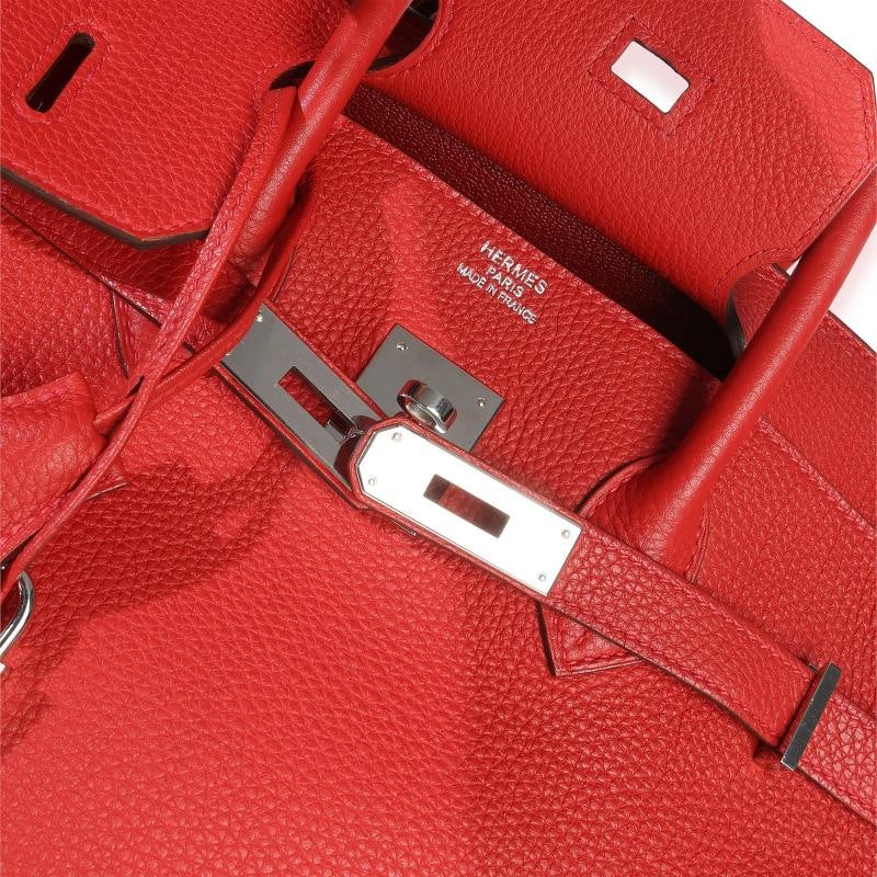 HermÃƒÂ¨s Rouge Casaque Togo Birkin 35 PHW - 6