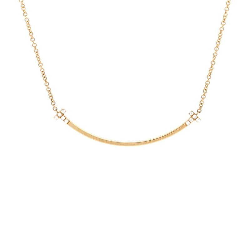 Tiffany & Co. T Smile Pendant Necklace 18K Yellow Gold with Diamonds Small: Condition: Pre-owned - Good,Brand: Tiffany & Co.,Main Stone: Unknown,Metal: 18K Yellow Gold,Metal Purity: 18K,Style: Pendant,Type: Necklace,Color: Yellow Gold,Material: Unknown Condition: Very good.