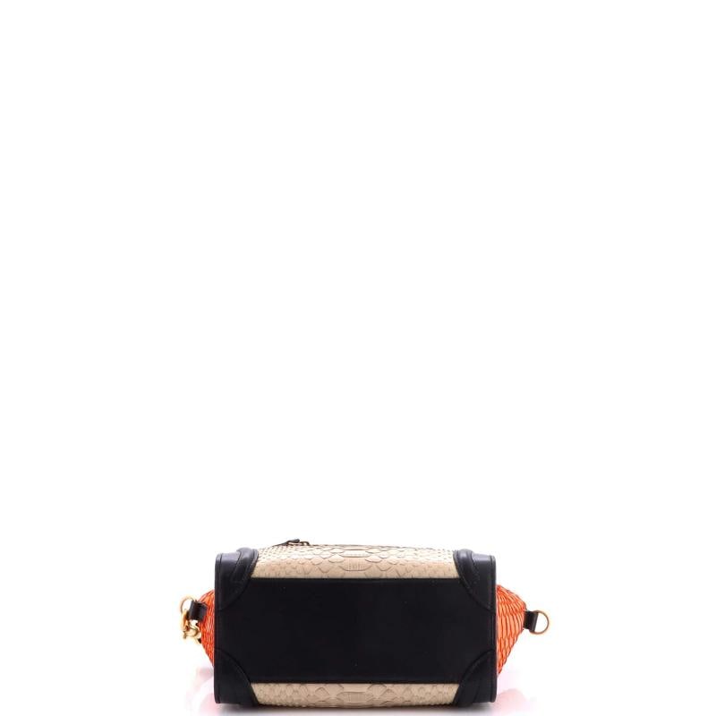 Celine Tricolor Luggage Bag Python and Leather Nano - 4