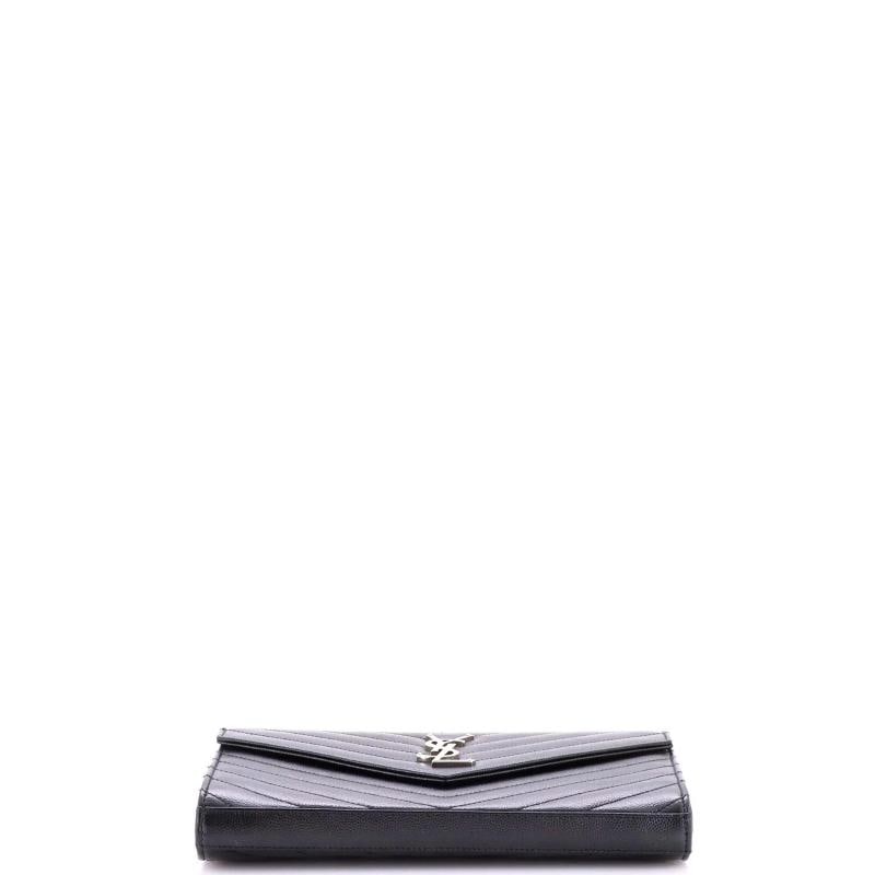 Saint Laurent Classic Monogram Wallet on Chain Matelasse Chevron Leather Medium - 4