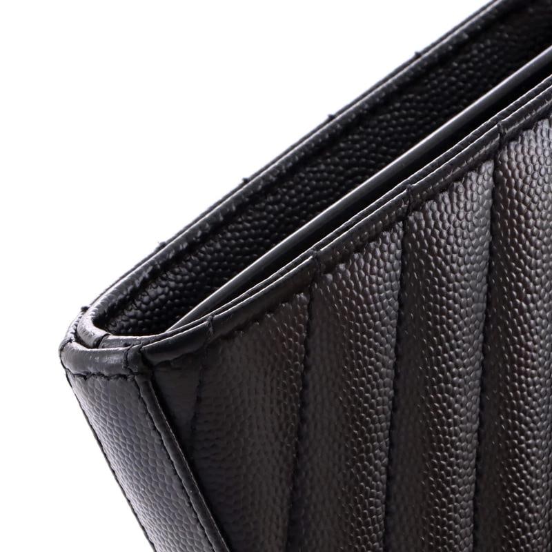 Saint Laurent Classic Monogram Wallet on Chain Matelasse Chevron Leather Medium - 6