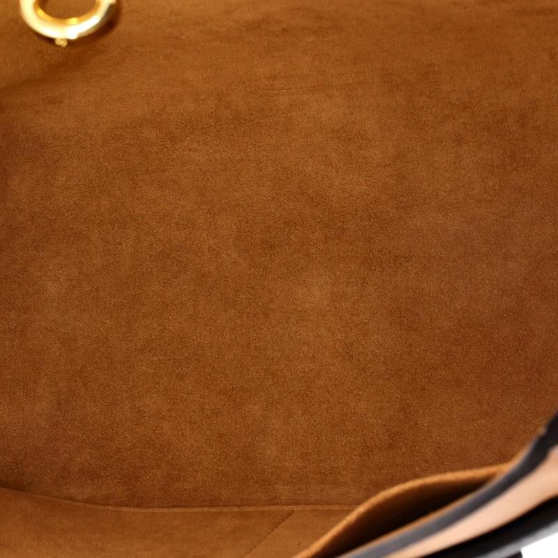 Louis Vuitton On My Side Tote Leather with Monogram Canvas MM - 5