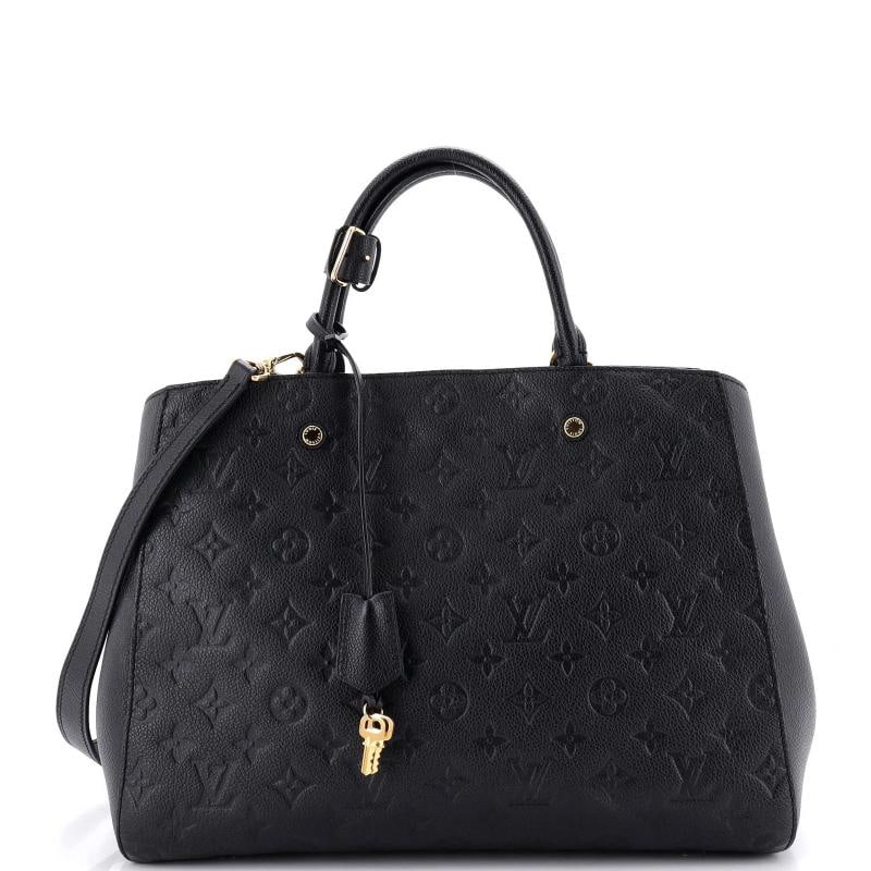 Louis Vuitton Montaigne Handbag Monogram Empreinte Leather GM: Accessories: Clochette, Keys, Poignet, Lock, With Strap Measurements: Handle Drop 4.5", Height 10", Width 13.5", Depth 6", Strap Drop 14.5". Condition: Pre-owned - Good,Brand: Louis Vuitton,Exterior M
