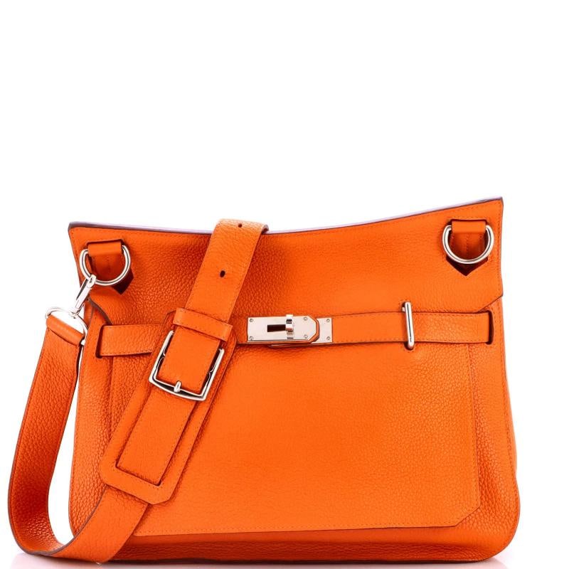 Hermes Jypsiere Bag Clemence 34: Accessories: With Strap Measurements: Handle Drop None", Height 11", Width 13", Depth 6", Strap Drop 19-23". Condition: Pre-owned - Good,Brand: Hermes,Exterior Material: Leather,Style: Cross Body