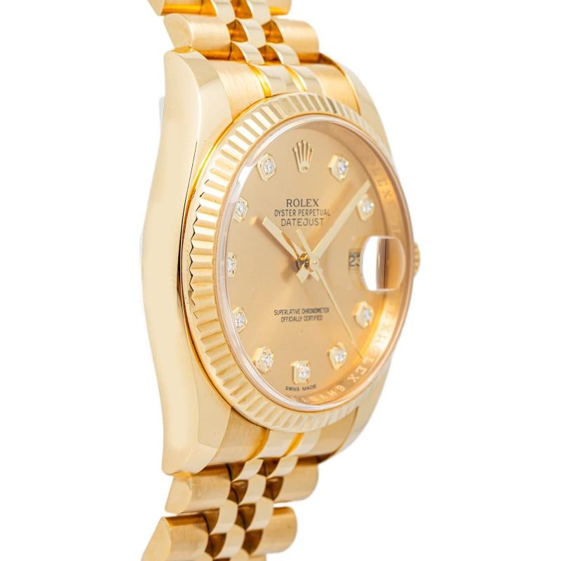Rolex Datejust 116238 2014 Card Jubilee 18k YG Champagne DiamondDial Unisex 36MM - 4