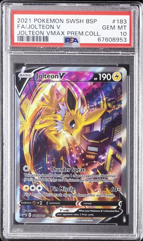 2021 POKEMON SWSH BLACK STAR PROMO #183 FULL ART/JOLTEON V PSA 10: Condition: Graded - PSA 10: Professionally graded ,Graded: Yes,Set: 2021 POKEMON SWSH BLACK STAR PROMO,Game: PokÃƒÂ©mon TCG,Character: FULL ART/JOLTEON V,Card Name: FULL