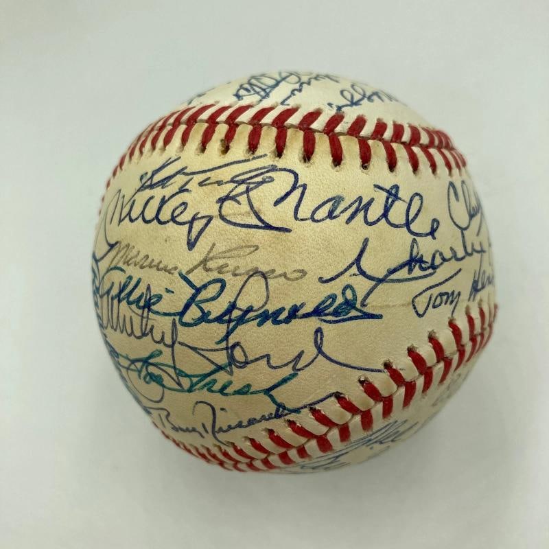 Mickey Mantle Joe Dimaggio New York Yankees Greats Signed Baseball 35 Sigs JSA - 2