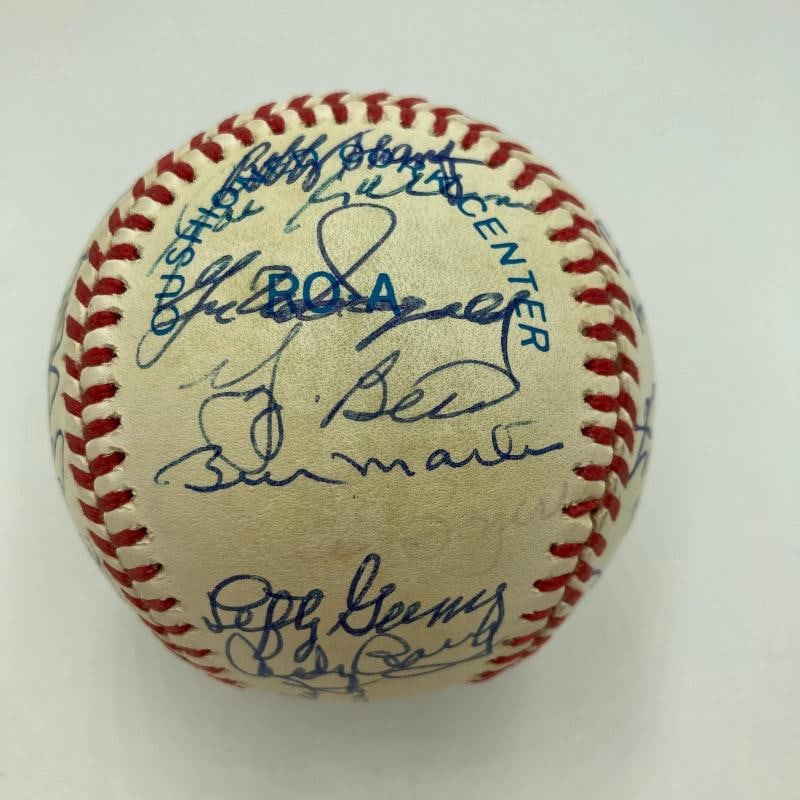 Mickey Mantle Joe Dimaggio New York Yankees Greats Signed Baseball 35 Sigs JSA - 4