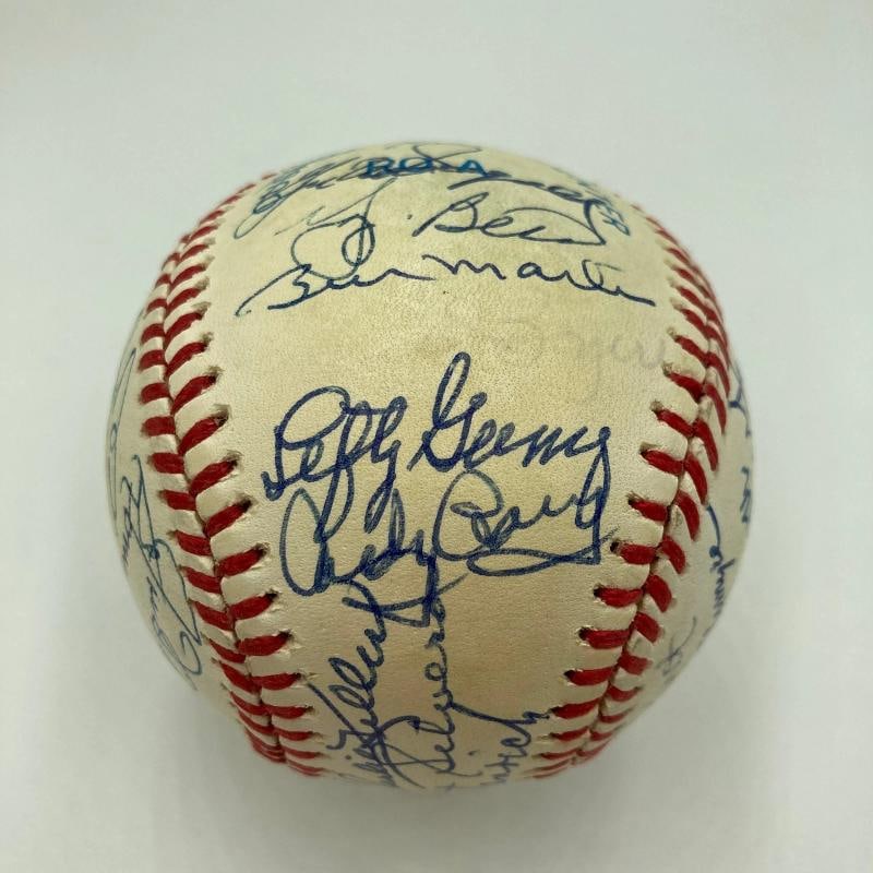 Mickey Mantle Joe Dimaggio New York Yankees Greats Signed Baseball 35 Sigs JSA - 6