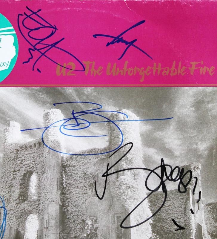 U2 (5) Bono, Edge, Mullen, Clayton & Eno Signed Album Cover w Vinyl BAS #AE11944 - 3