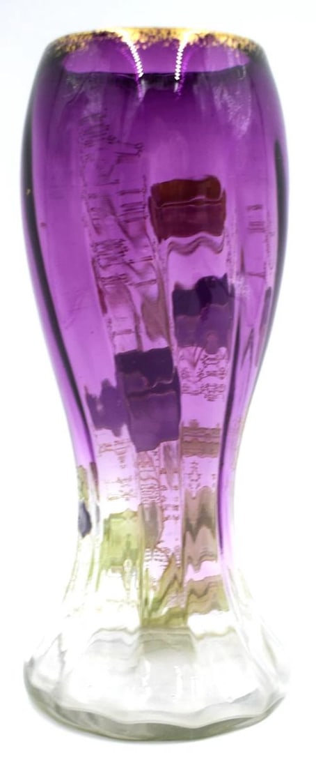 Mont Joye French Art Vase Enameled Pansy Vase, Circa 1920 - 6