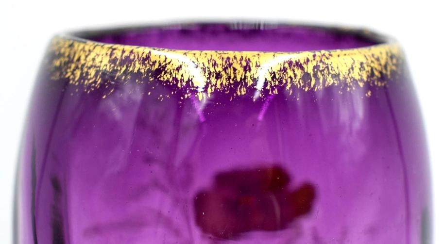 Mont Joye French Art Vase Enameled Pansy Vase, Circa 1920 - 7