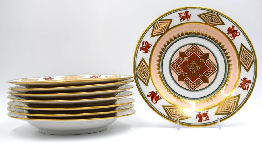 8 Antique Worcester - Barr Flight and Barr Hand Painted Shallow Bowls Circa 1810 - 2