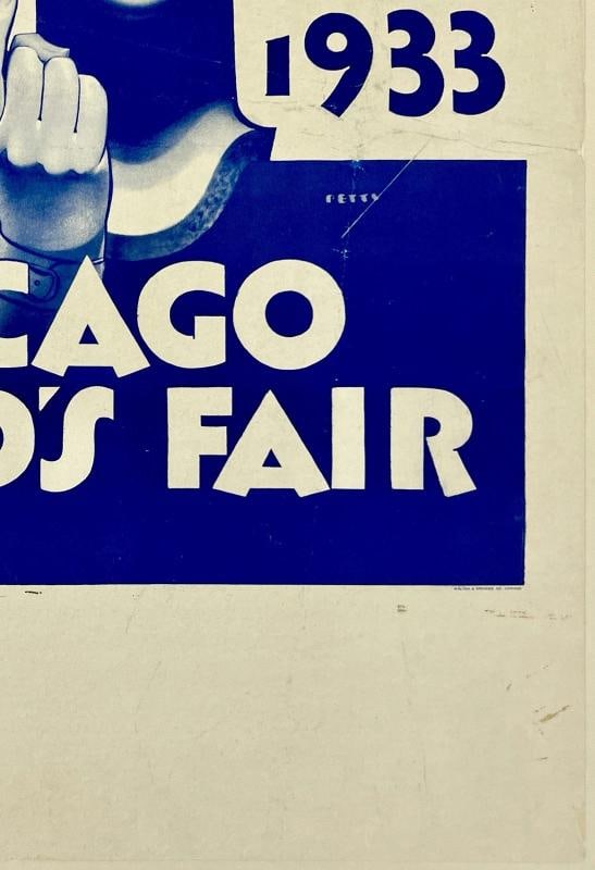 Original Vintage Poster COME! CHICAGO WORLD'S FAIR CENTURY OF PROGRESS Linen - 5