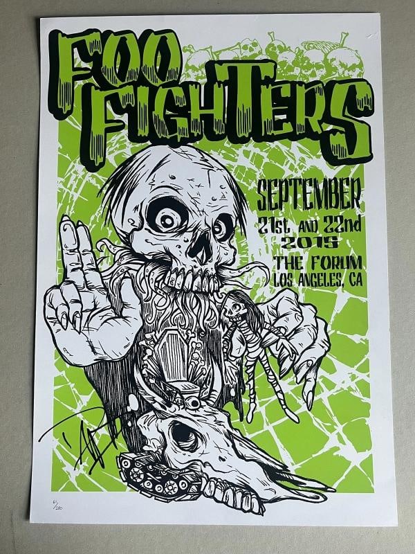 Foo Fighters Concert Poster 2015 Los Angeles CA Signed by Dave Grohl Numbered...: Numbered edition of 280 14.5Ã¢â‚¬Â³ x 21Ã¢â‚¬Â³. Country of Origin: United States,Original/Reproduction: Original,Artist/Band: F