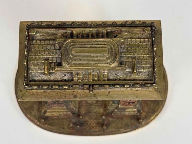 Antique 19thC French Bronze Arc de Triomphe Paris Grand Tour Monument Statue Box - 9
