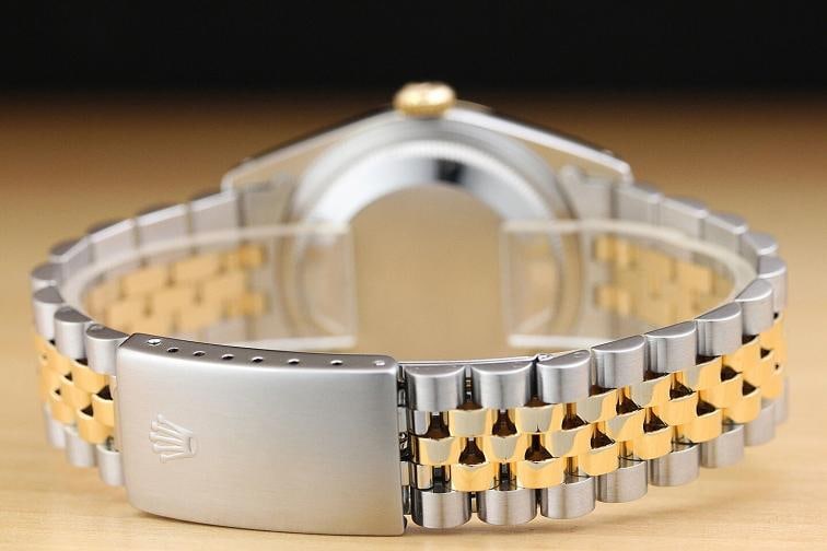 ROLEX MENS DATEJUST 16233 FACTORY DIAMOND DIAL 18K YELLOW GOLD STEEL WATCH - 6