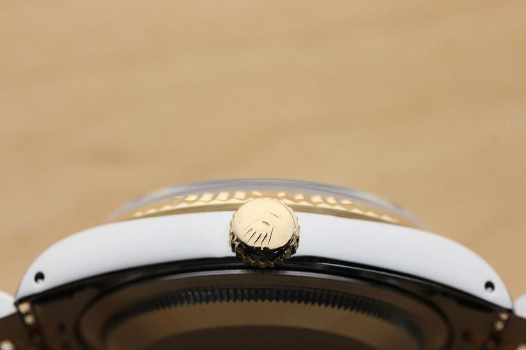 ROLEX MENS DATEJUST 16233 FACTORY DIAMOND DIAL 18K YELLOW GOLD STEEL WATCH - 8