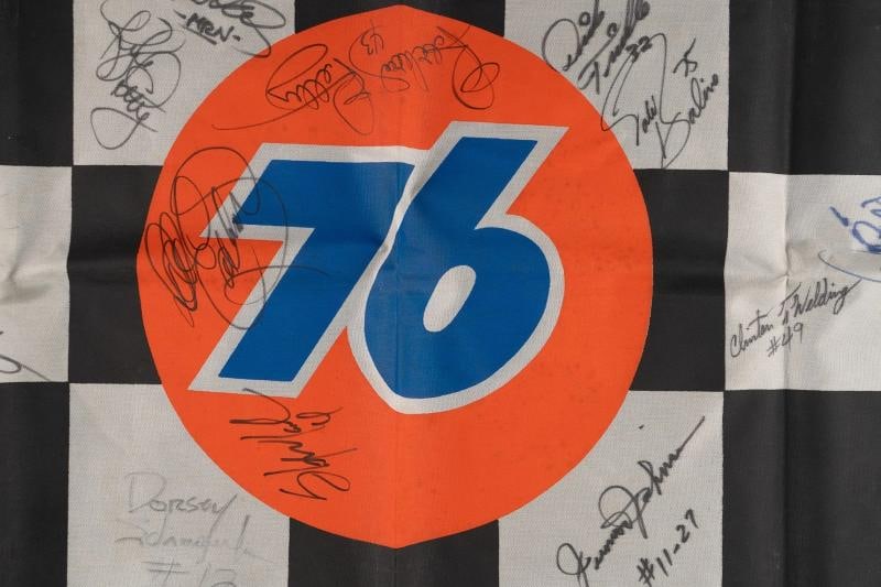 1994 NASCAR Legends Multi Signed Flag 28 Sigs Dale Earnhardt Sr. Jeff Gordon JSA - 2