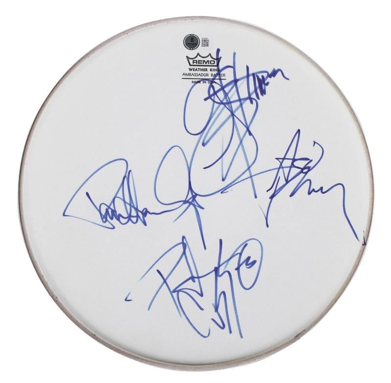 KISS (4) Simmons, Frehley, Stanley & Criss Signed 13 Inch Drum Head BAS: Original/Reproduction: Original,Industry: Music,PRODUCT_COA: Beckett,PRODUCT_SIGNED_BY_NAME: Gene Simmons, Ace Frehley, Paul Stanley & Peter Criss,PRODUCT_SIGNED_BY_BRAND: KISS,Country of Origin: Unit