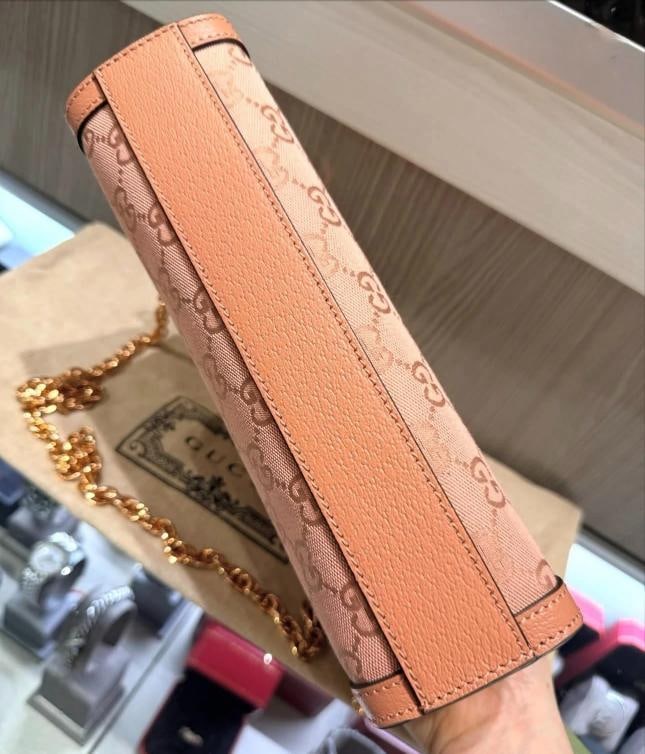 Gucci Ophidia Structured Shoulder Bag in Pink GG Canvas (Style #503877) - 6