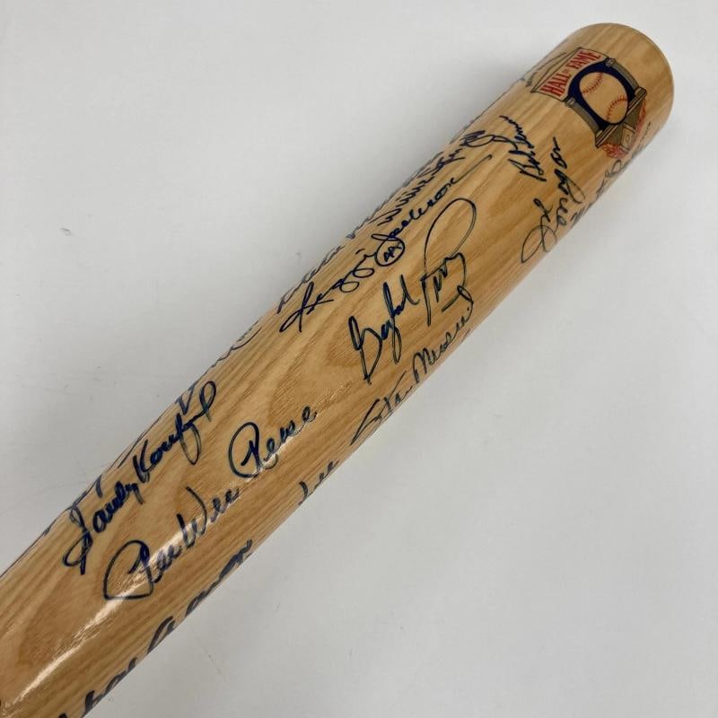 Hall Of Fame Multi Signed Bat Willie Mays Sandy Koufax Roy Campanella (43) PSA - 9