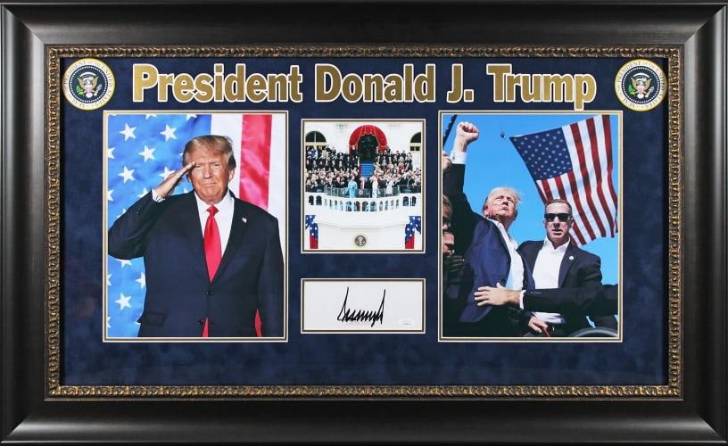 Donald J. Trump Authentic Signed & Framed Cut Signature Autographed JSA - 4