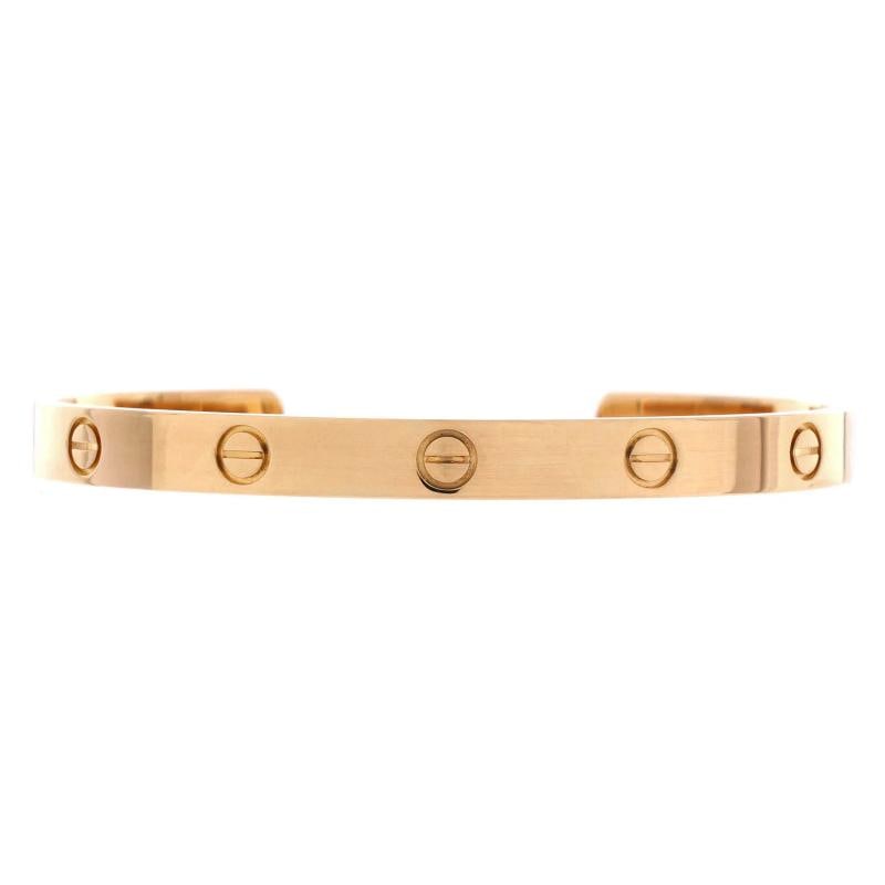 Cartier Love Cuff Bracelet 18K Yellow Gold: Measurements: Circumference: 6.60 ", Width: 6.05 mm . Condition: Pre-owned - Good,Brand: Cartier,Main Stone: Unknown,Metal: 18K Yellow Gold,Metal Purity: 18K,Style: Cuff,Type: Bracelet,Color: Yellow G