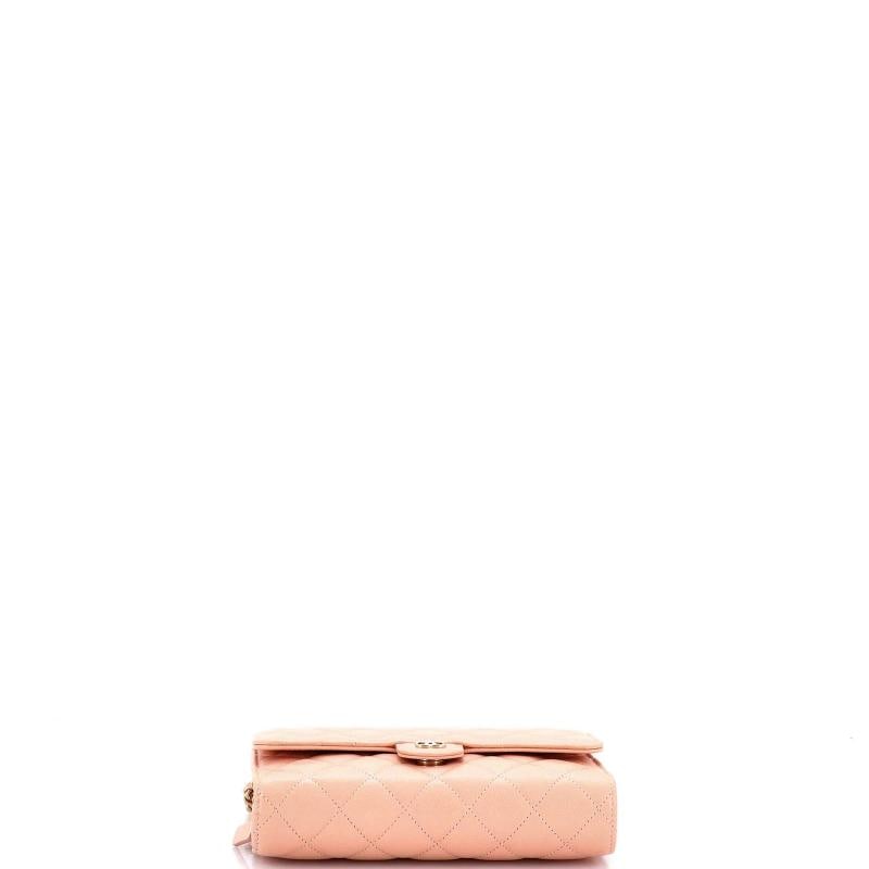 Chanel Phone Holder Zip Around Wallet on Chain Quilted Caviar - 4