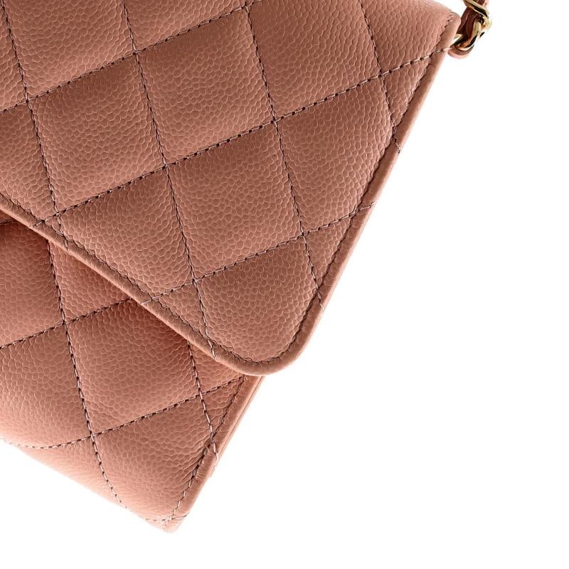 Chanel Phone Holder Zip Around Wallet on Chain Quilted Caviar - 6