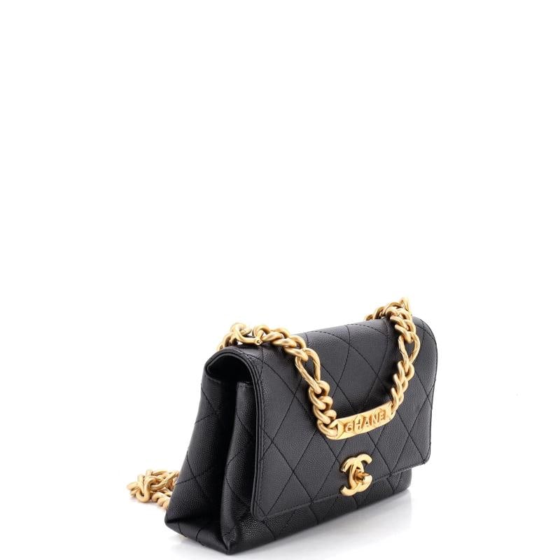 Chanel Bracelet On Chain Flap Bag Quilted Caviar Mini - 2