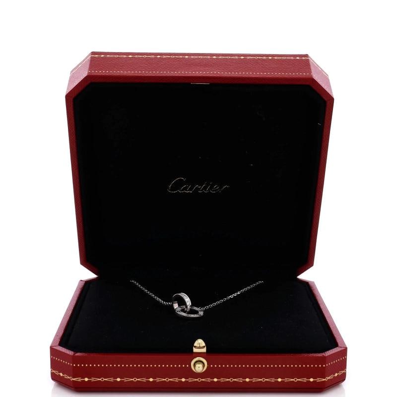 Cartier Love Interlocking Pave Necklace 18K White Gold and Diamonds - 2