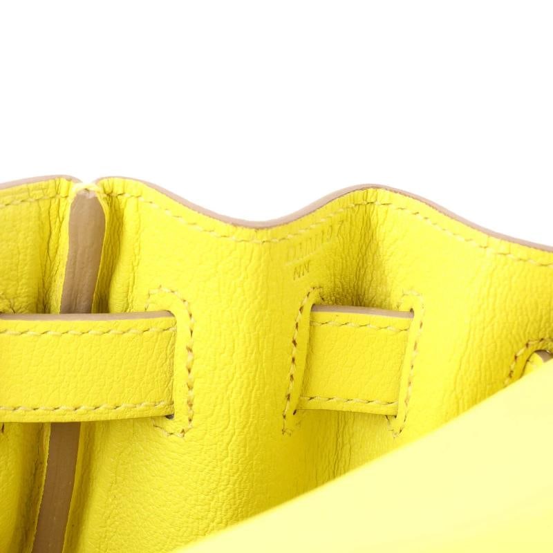 Hermes Kelly Handbag Yellow Evercolor with Palladium Hardware 28 - 8