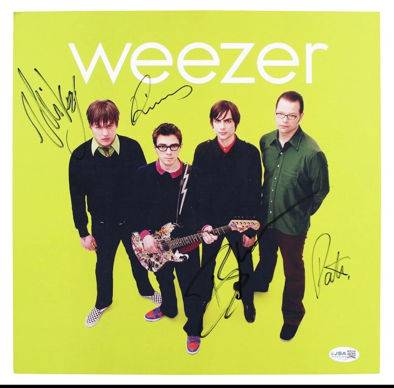 Weezer (4) Cuomo, Welsh, Bell & Wilson Signed Green Album Flat JSA #CL51538: Condition: Used: An item that has been used previously. See the sellerÃ¢â‚¬â„¢s listing for full details and description of any imperfections.