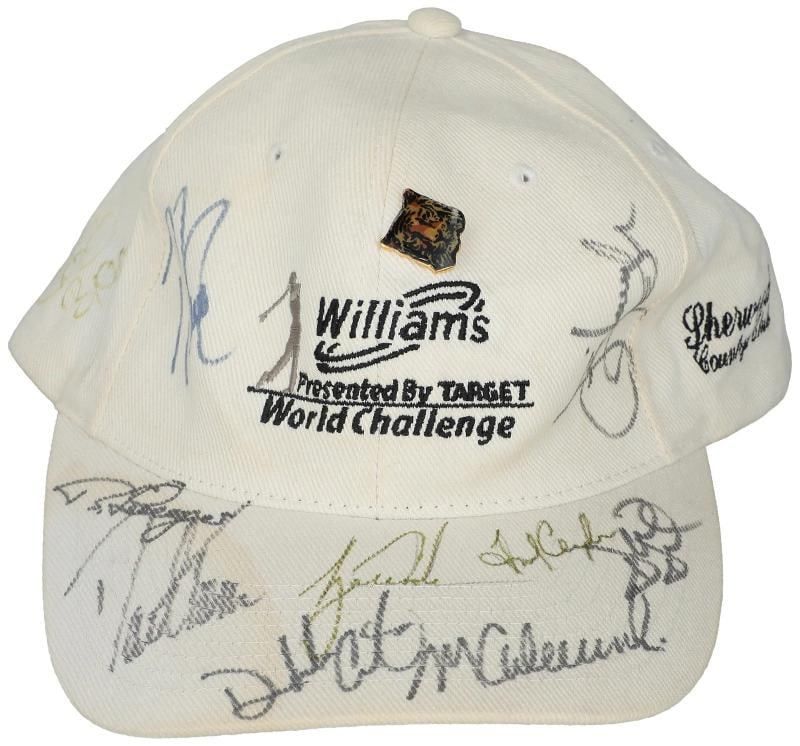 Tiger Woods Fred Couples Davis Love Golf Legends Multi Signed Hat Beckett COA (1 of 8)