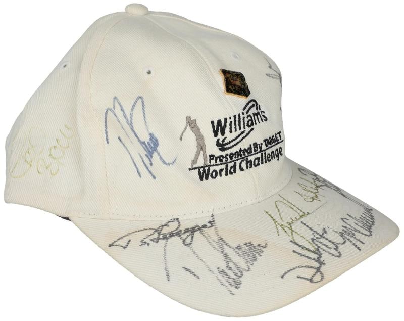 Tiger Woods Fred Couples Davis Love Golf Legends Multi Signed Hat Beckett COA - 3