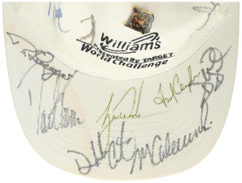 Tiger Woods Fred Couples Davis Love Golf Legends Multi Signed Hat Beckett COA - 5