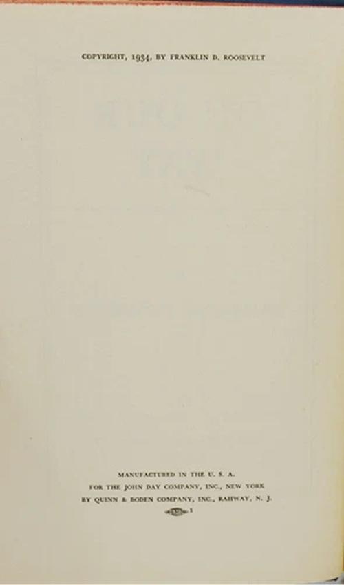 On Our Way SIGNED by FRANKLIN DELANO ROOSEVELT ~ First Edition 1934 FDR New Deal - 6