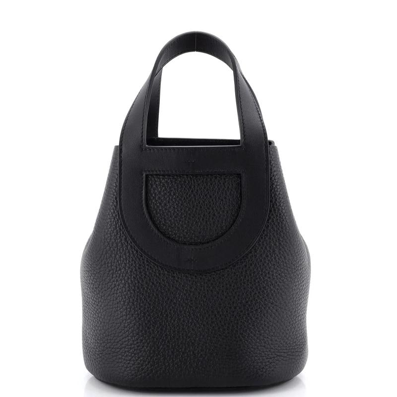 Hermes In-The-Loop Bag Clemence with Swift 18: Condition: Pre-owned - Excellent,Brand: Hermes,Exterior Material: Leather,Style: Bucket,Exterior Color: Black,Department: Women,Size: 18 Condition: Great. Exterior: minor scuffs, minor creases, minor