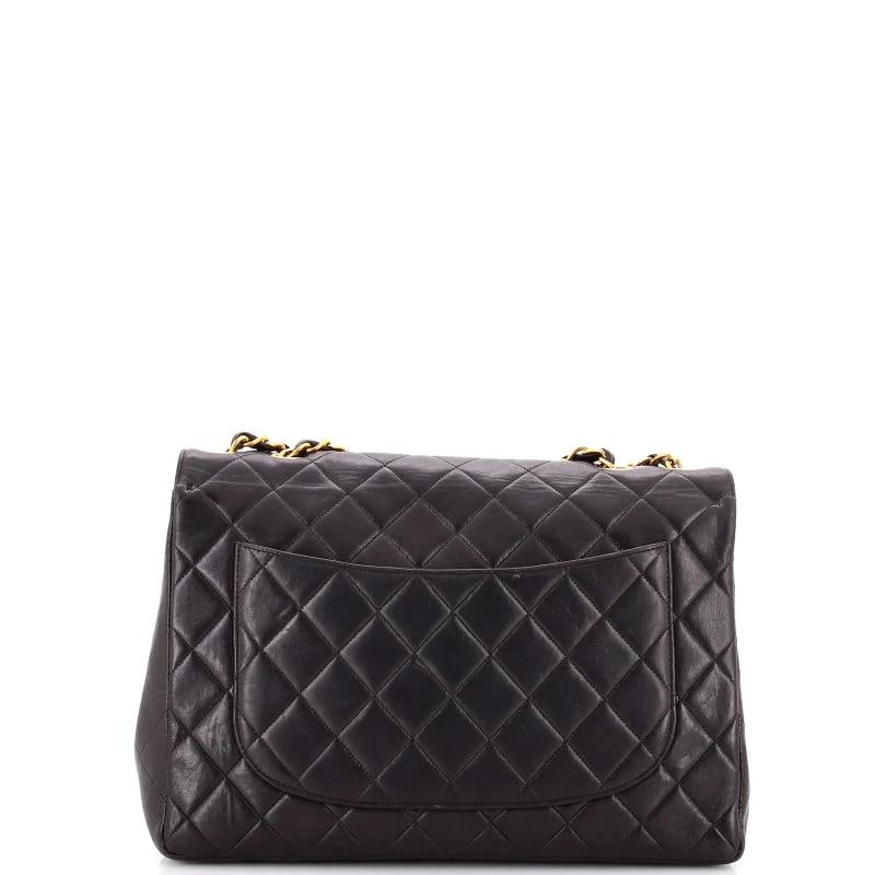 Chanel Vintage Classic Single Flap Bag Quilted Lambskin Jumbo - 3